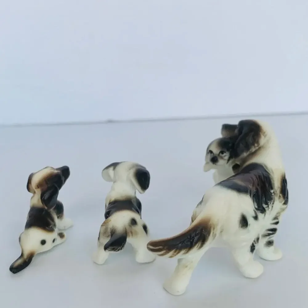 Vintage Miniature Cocker Spaniel Porcelain Figurines